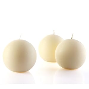 3 Unscented Ivory Ball Candles Set of 36 by Zest Candle