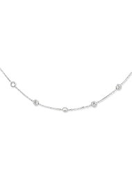 Sterling Silver 18in Clear 4mm CZ Necklace. Metal Wt- 2g
