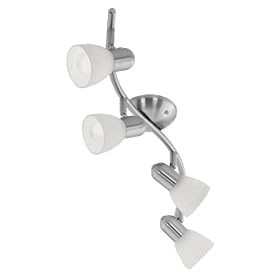Eglo 88474A Dakar-1, Nickel Alabaster, 4-Light Track Light Fixture by Eglo