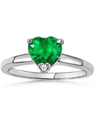 Heart Emerald Diamond Ring