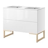 GODMORGON/ NORRVIKEN 洗面台（引き出し×2） M85 / ホワイト バーチト[イケア]IKEA（S59861733）