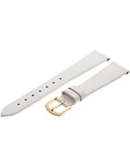 Hadley-Roma Womens LSL702RT-160 16-mm White Genuine Leather Watch Strap