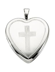 Genuine IceCarats Designer Jewelry Gift Sterling Silver Locket With Cross. 16.00X15.75 Mm Locket With Cross Locket With Cross In Sterling Silver