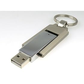 Stainless Steel SWIEL METAL Chrome USB 2.0 High Speed GLOSS FLASH MEMORY DRIVE DISK STICK PEN with Keyring Supports Windows and Mac OS Choice of 4GB 8GB 16GB 32GB Great Gift Metallic Silver (8GB)