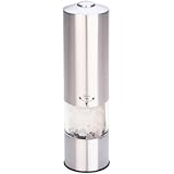 MIU France Stainless Steel Battery-Operated Salt Mill with LED Light