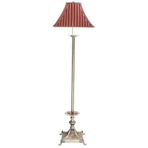 Nicholas Striped Shade Brass Floor Lamp by Frederick Cooper