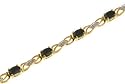 0.05 Carat Diamond with Sapphire Prong Setting Bracelet in 9ct Yellow Gold