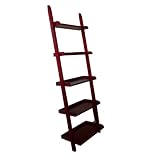 Mintra Cherry Finish 5-Tier Ladder Book Shelf