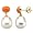 14K White Gold Paspaley South Sea Cultured Pearl and Coral Earrings - 12.00mm