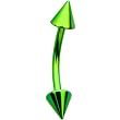 Green Anodized Titanium Cone Eyebrow Ring