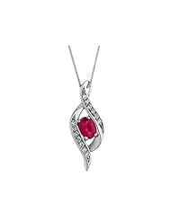 Gemstone Necklace with Diamonds in 10K White Gold with Chain