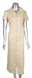 Sutton Studio Linen Blend Short Sleeve Button Front Long Shirt Dress 10 Petite