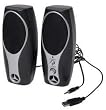 Dakota Designs 3CPX9 Computer Speakers, 1 Watt, Blk/Silver