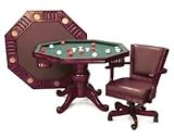 Imperial 3 in 1 Bumper Pool~Poker~Table Top with Mahogany Finish with 4 Chairs