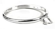 Solid Sterling Silver 3mm Wide Bangle Bracelet