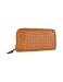 Fontanelli Women's Brown Italian Woven Leather Concertina Zip Wallet
