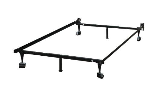 Heavy Duty 6-Leg LINENSPA Adjustable Metal Bed Frame with Rug Rollers - (Full, Twin)