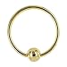 Solid 14KT Yellow Gold 16 Gauge 3/8" Ball Captive Ring 3mm Ball