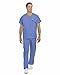 Landau Essentials Relaxed Fit 5-Pocket V-Neck Scrub Top for Men 7489 Ceil Blue MED