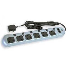 Lloytron 6 Gang switched surge protection Extension