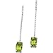 14K White Gold Genuine Peridot Diamond Dangle title=