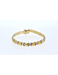14K Two Tone Gold XOX Bracelet