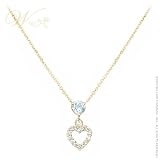 WILLOW GOLD: *BLUE ICE & WHITE DIAMOND HEART NECKLACE*