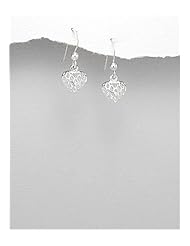 Heart Earrings In 92.5 Sterling Silver