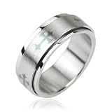 316L Stainless Steel Celtic Cross Center Spinner Ring