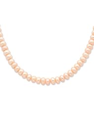 Sterling Silver 6-7mm Fw Cult. Pearl Peach Necklace