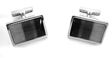 Kenneth Cole New York Cufflinks : Gray Fiber Optic Rectangle w/Gift Box