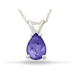 SAVE $24 - All-Natural Genuine 5x3 mm, Pear Shape Tanzanite pendant set in 14k White Gold $95.00