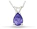 All-Natural Genuine 6x4 mm, Pear Shape Tanzanite pendant set in Platinum