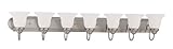 Nuvo Lighting 60/3327 Ballerina 7-Light 48-inch Vanity with Frosted Glass Shade, Brushed Nickel