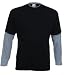 Fruit of the Loom plain layered long sleeve t-shirt Black Heather Grey Medium (38 - 40 inch chest)