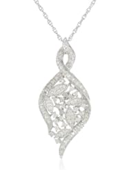 Sterling Silver Abstract Diamond Pendant Necklace (3/8 Cttw, I-J Color, I2-I3 Clarity), 18"