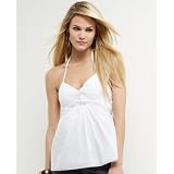 BCBGMAXAZRIA Pleated Poplin Halter Top at BCBG MAX AZRIA