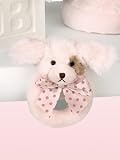 Bearington Baby Lil' Wiggles Pink Puppy Rattle
