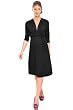 The Olian V-Neck Shirred Shoulder Three-quarter Sleeve Rayon Knit Dress