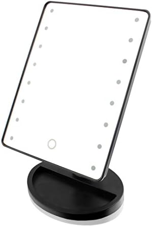 Mcoley Touch Screen 16 LED Battery Operated Adjustable Tabletop Makeup Mirrors (Black)