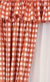 Gingham Terracotta 46x48in Unlined Kitchen Readymade Curtains Inc Tiebacks