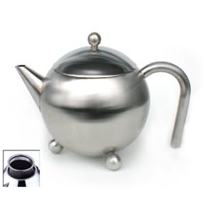 12 Oz Footed Teapot with Infuser in Satin by 