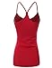 Doublju Women Sleeveless Shoulder Strap Shirring Neckline Long Tank Top