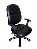 Tiffany Industries 2424AGBLT 24-Hour High-Performance Swivel Task Chair, Black Leather