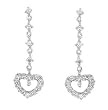 Fashion Earrings with Clear CZ and Hearts - Sterling Silver