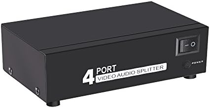 ASSEM 1 to 4 Composite Video Audio 3rca Av Powered Amplifier Splitter Box 1 in 4 Out 1x4