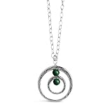 Silver Circle of Life and Malachite Pendant Necklace