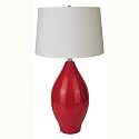 ORE International 28" Red Ceramic Table Lamp