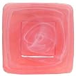 Colorful Art Glass Rose Small Square Plate 8 3/4"X8 3/4" Set of Two