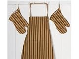 Review Tululah Designs LLC  / Tululah Designs Ramona Print - red Dark Gold Stripe Apron/Oven Mitt Set 3-pc.